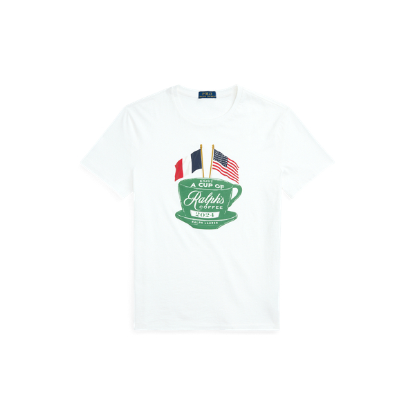 T-shirt met Ralph's Coffee-logo en vlag voor heren | Ralph Lauren® BE