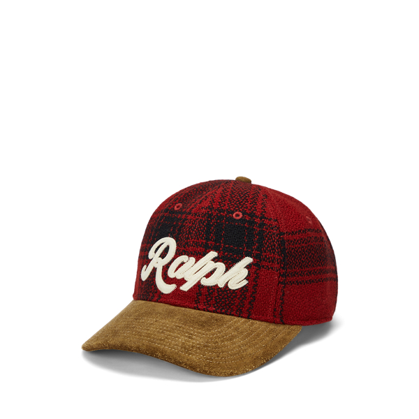 Suede Bill Plaid Wool Ball Cap for Men Ralph Lauren UK