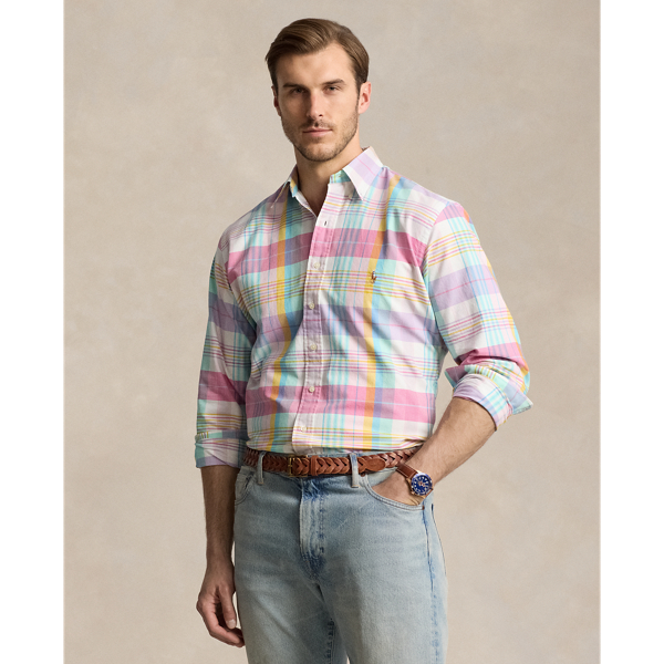 Camisa Oxford em tecido escocês