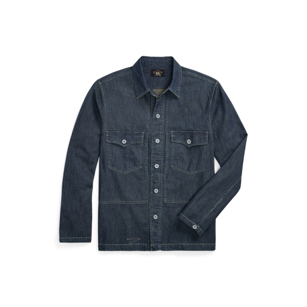 Light Indigo Print Oversize Shirt 17378