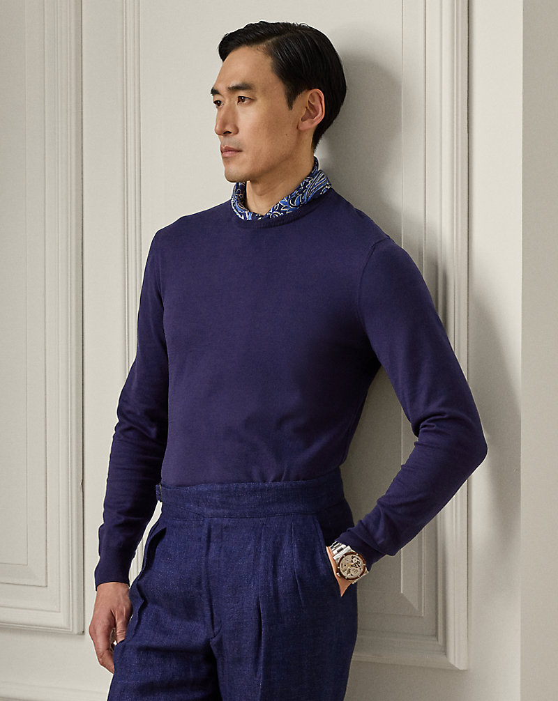 Cotton Crewneck Sweater Purple Label 1