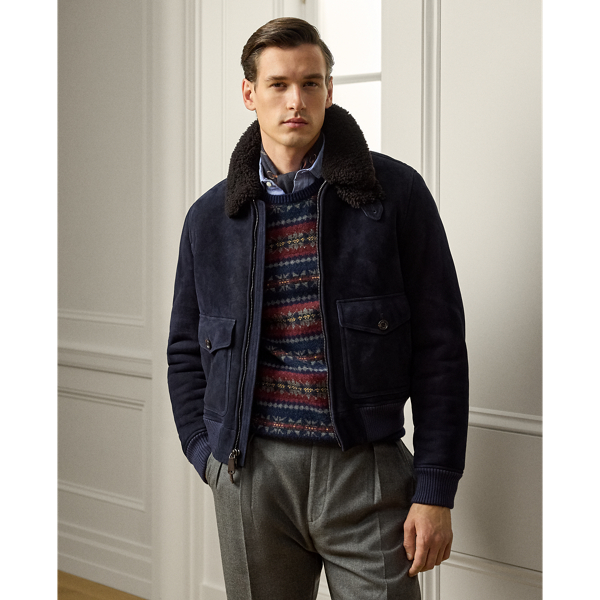 Shearling Bomber Jacket for Men | Ralph Lauren® UK