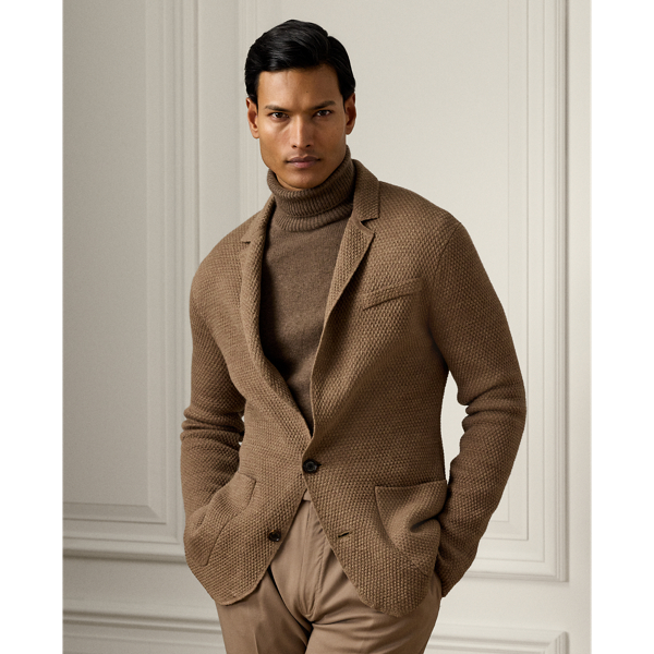 Textured Linen-Blend Blazer Cardigan