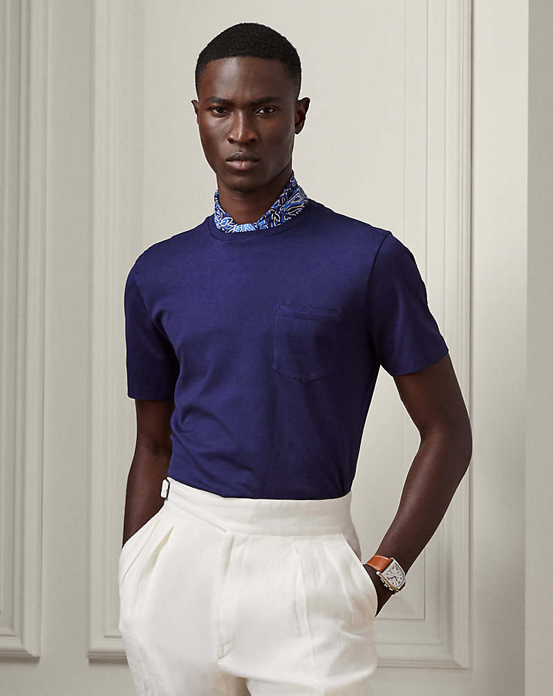 Garment-Dyed Jersey Pocket T-Shirt Purple Label 1