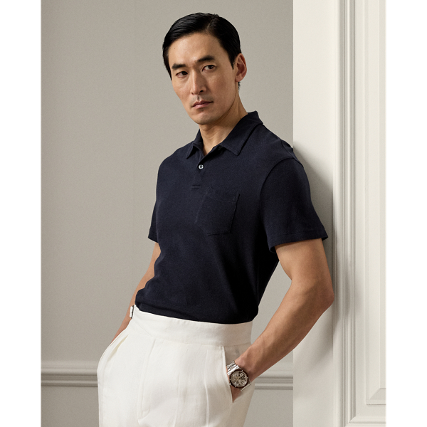 Linen-Cotton Piqué Polo Shirt