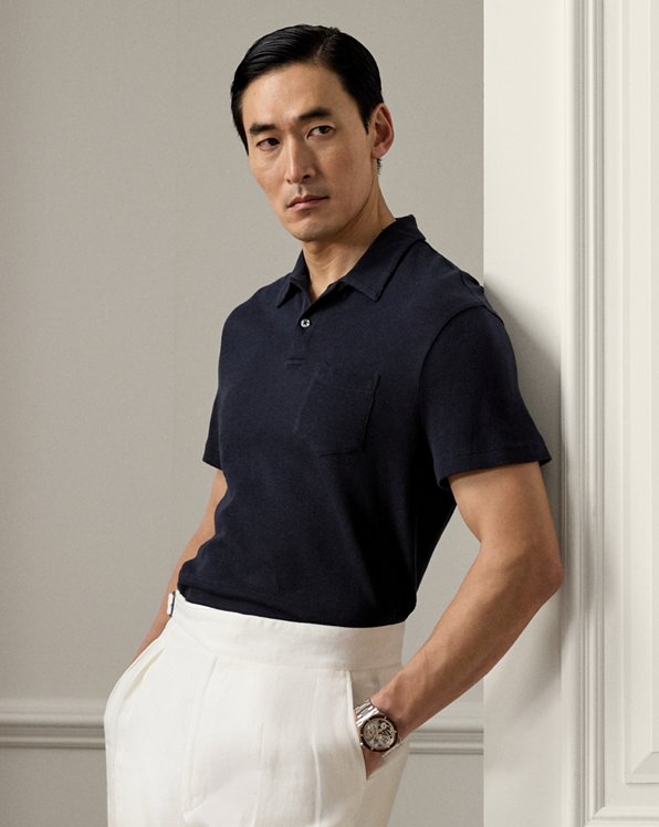 Linen-Cotton Piqué Polo Shirt