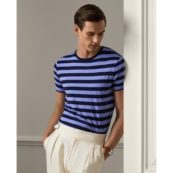 Striped Lisle Crewneck T-Shirt