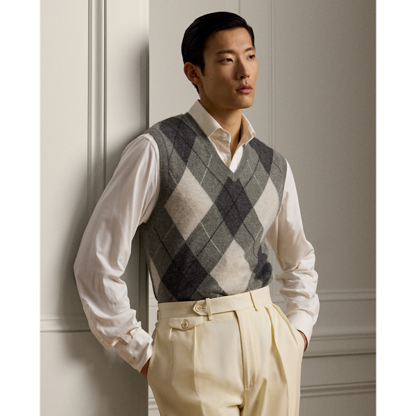 Argyle Cashmere Jumper Waistcoat