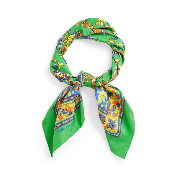 Foulard soie habotai motif cachemire