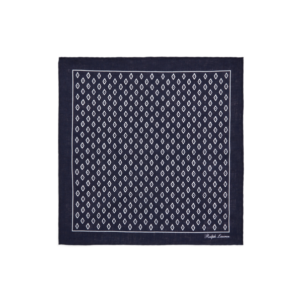 Diamond-Print Linen Pocket Square Purple Label 1