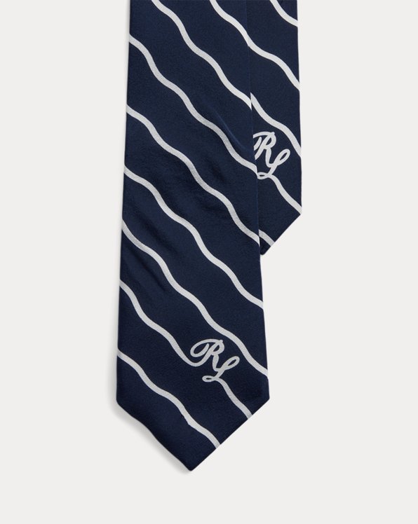 Corbata de crepé de seda con logotipo
