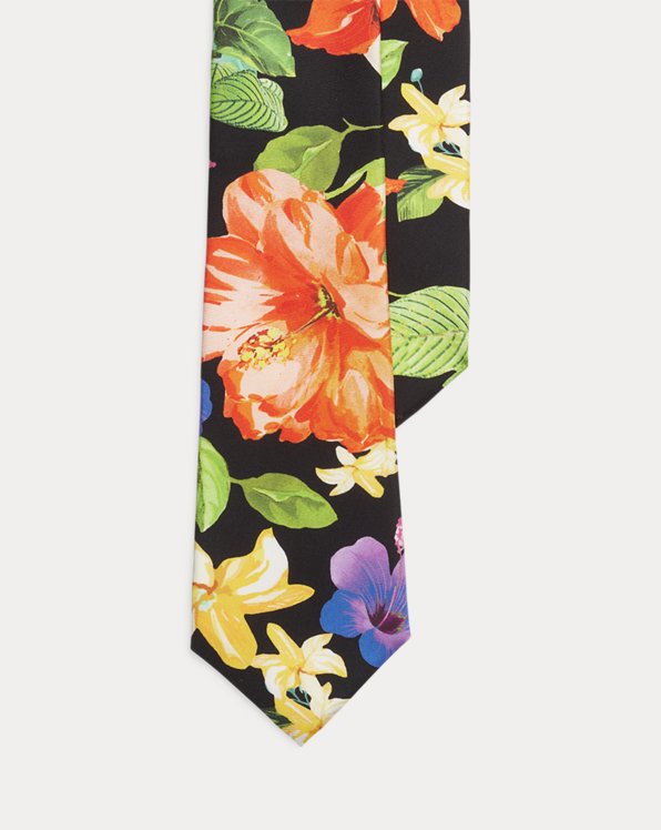 Tropical-Print Silk Twill Tie