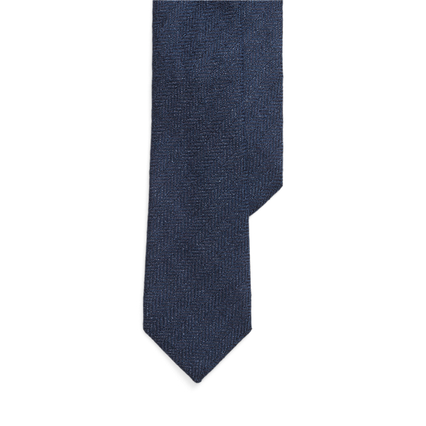 Linen-Silk Herringbone Tie Purple Label 1