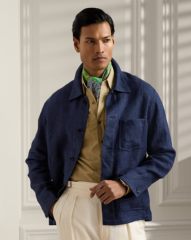 Burnham Hand-Tailored Linen-Silk Jacket Purple Label 1