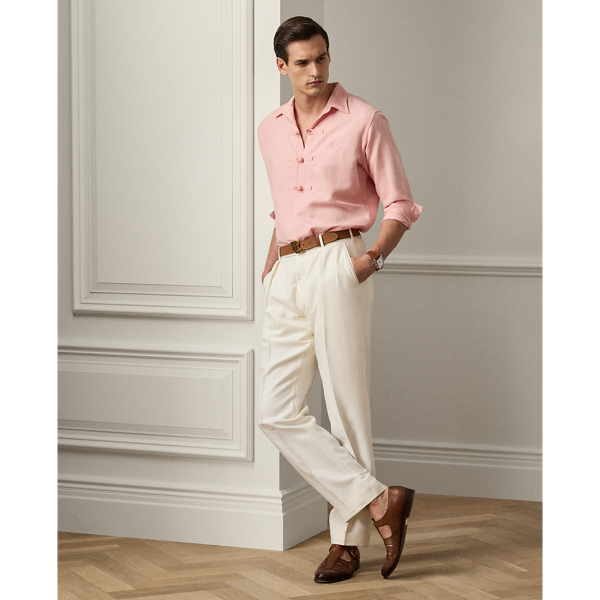 Hand-Tailored Linen-Silk Suit Trouser Purple Label 1