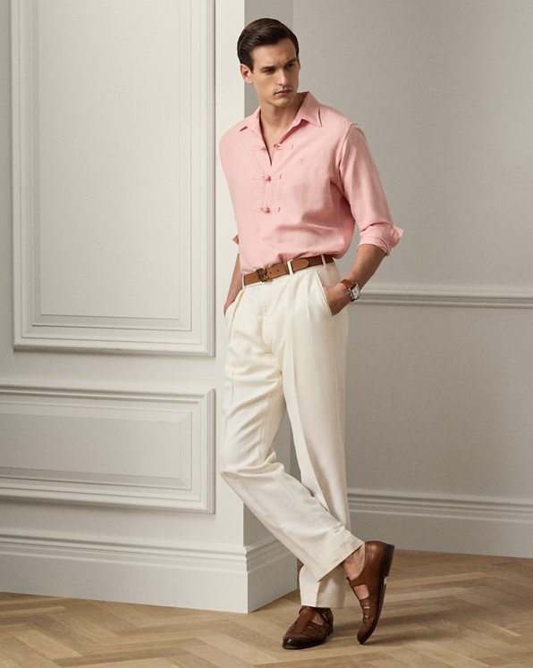 Hand-Tailored Linen-Silk Suit Trouser