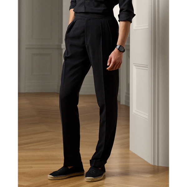 Hand-Tailored Silk Shantung Suit Trouser