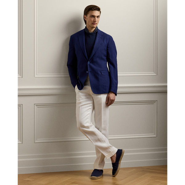 Gregory Hand-Tailored Linen Suit Trouser Purple Label 1