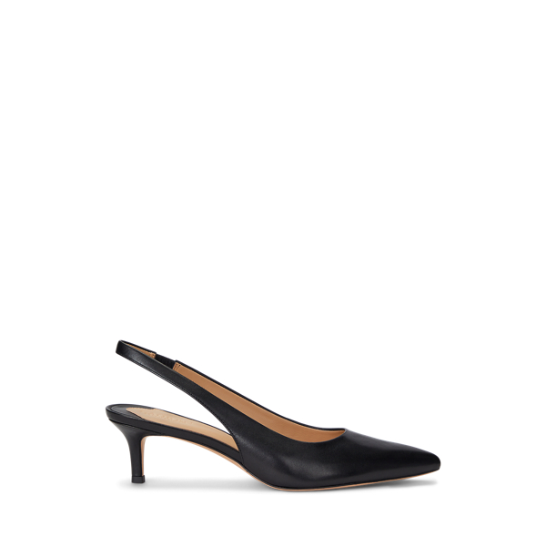 Lolah gepolijst leren slingback pump