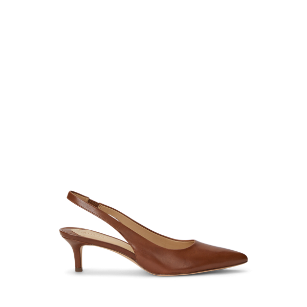 Lolah Burnished Leather Slingback Pump