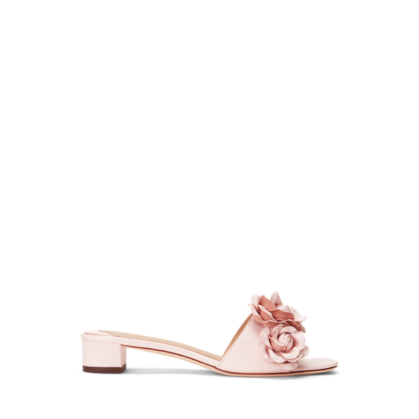 Fay Floral-Trim Nappa Leather Sandal Lauren 1