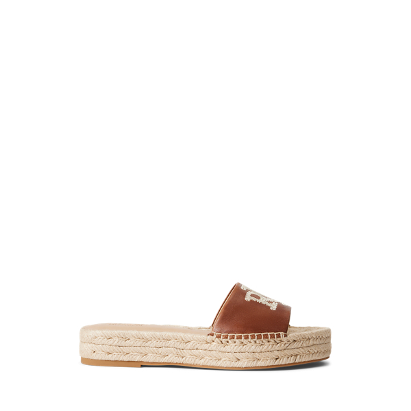 Polly gepolijst leren espadrille