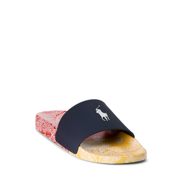 Bandanna-Print Color-Blocked Slide