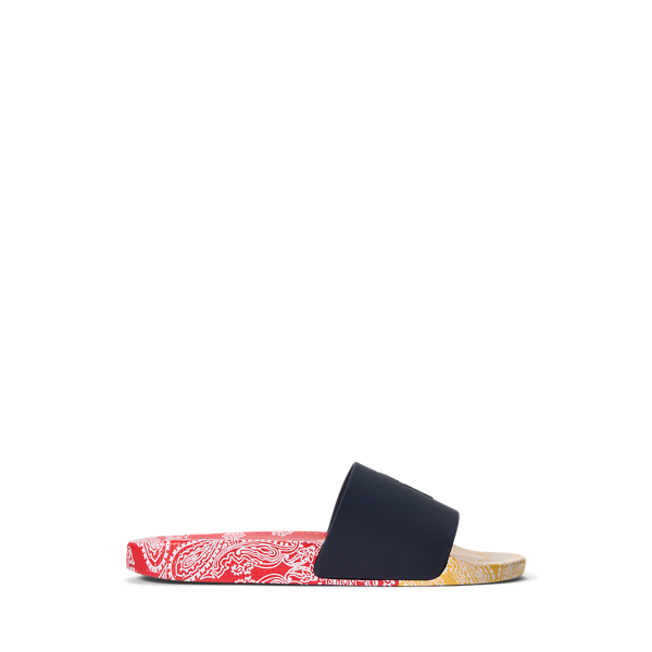 Bandanna-Print Color-Blocked Slide