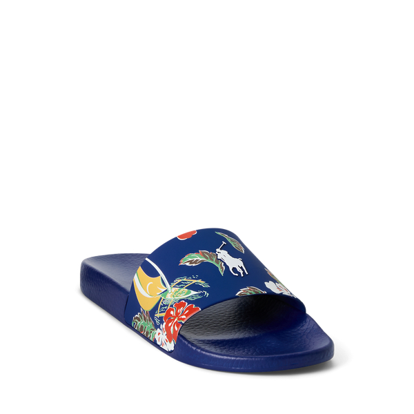 Lauren Ralph Lauren Ayden Floral Logo Detail Pool Slides - 11M