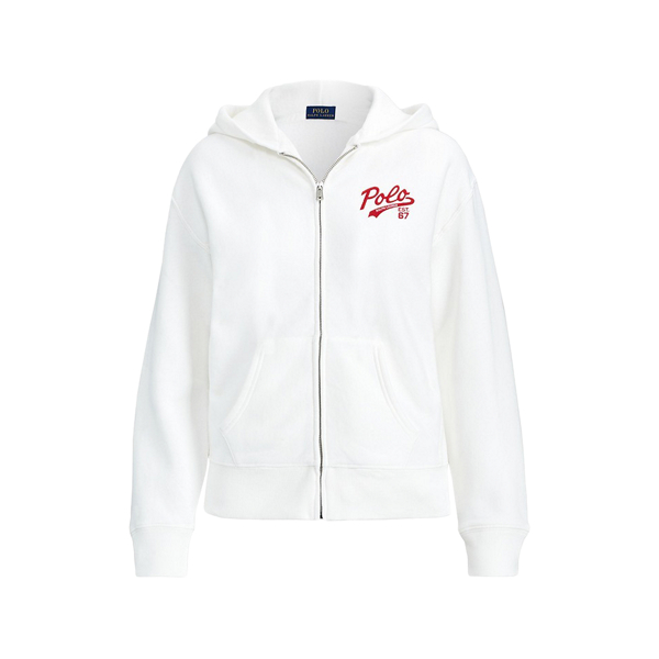 Polo Ralph Lauren FULL ZIP HOODIE - Zip-up sweatshirt - white 