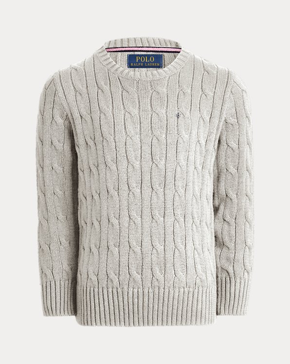 Boy's Cable Crewneck Sweater