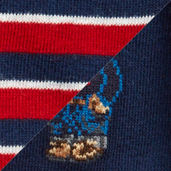 2pk Navy Bear/Stripe