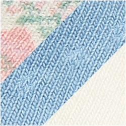 Ivoire/Bleu/Rose clair