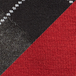 2pk Black Argyle/Red