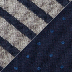 2pk Navy Dot/Grey Stripe