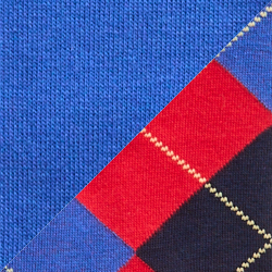 Rotes Argyle-Muster/Blau